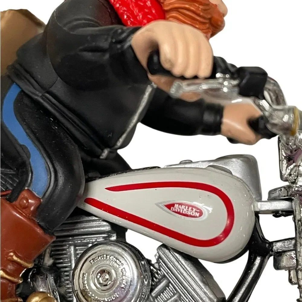 HARLEY DAVIDSON Santa Claus Motorcycle Ornament - Red and Silver
